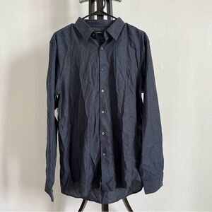 New Theory Blue Button Down Size Large